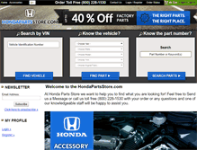 Tablet Screenshot of hondapartsstore.com